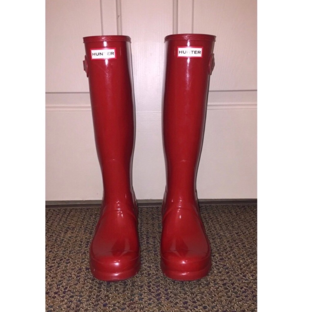 Red Hunter boots